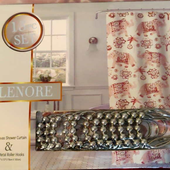 Lenore Elephant Shower Curtain Set - Picture 6 of 8